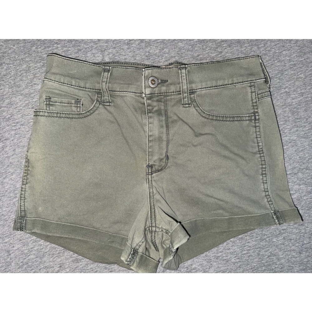 Hollister Women High Rise Short-Short Olive Green Size 25 Boho Festival Casual